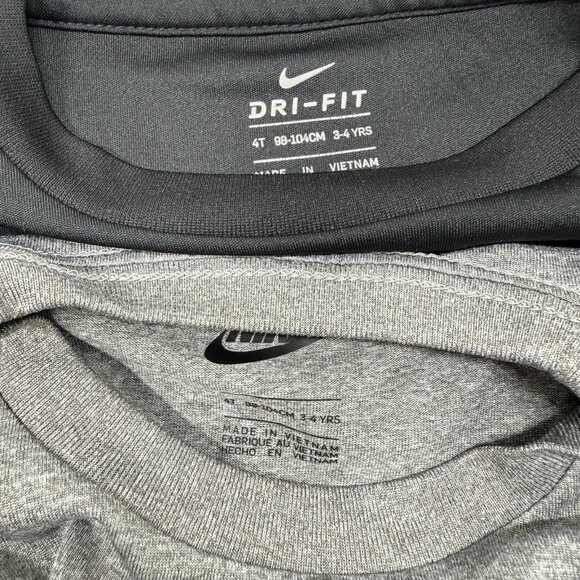 Nike Boys 4T Graphic Logo T-Shirt Bundle Lot Gray Black Red Swoosh Short Sleeve - Picture 5 of 5